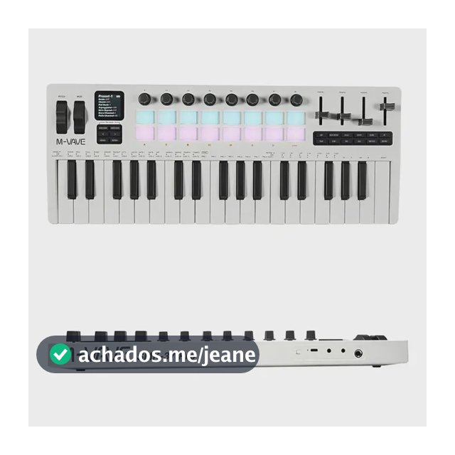 M-vave Teclado Controlador Smk-37 Pro Midi 37 Teclas Branco