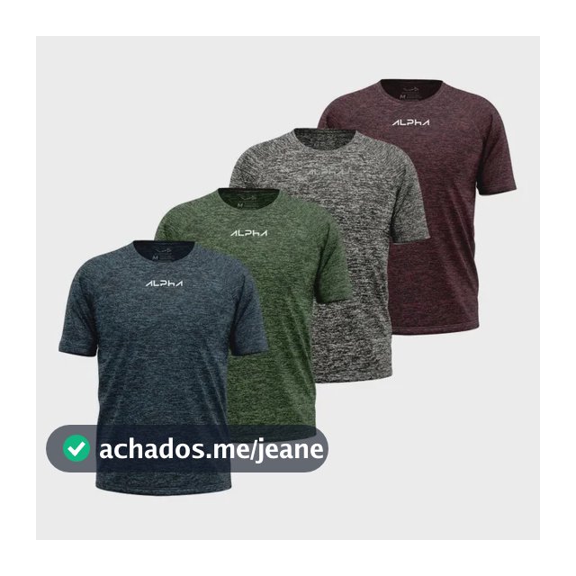 Kit 4 Camisetas Dry Alpha Masculina