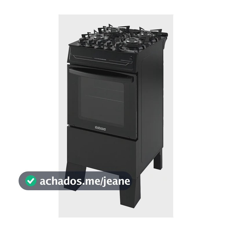 Fogão 4 Bocas Itatiaia Vidro Temperado Electra Glass Plus Preto