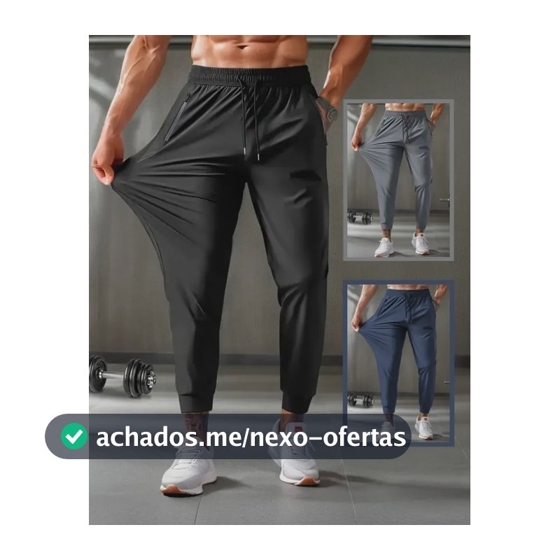 Calça Dry Fit Masculina Tecnológica Poliamida Com Elastano Preto Dry Fit Gg 46/48