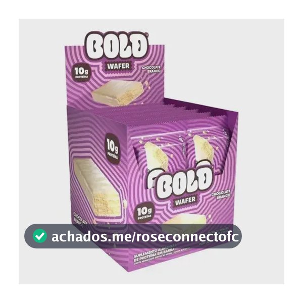 Proteína Bold Snacks BOLD Wafer em wafer plano sabor Chocolate branco x 40g de 12 un