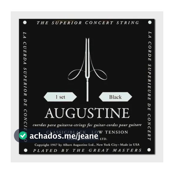 Classic Black Augustine Cordas Nylon Tensão Baixa P/ Violão