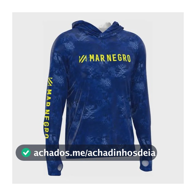 Camisa De Pesca Masculina Com Capuz Blue Mar Negro Fishing