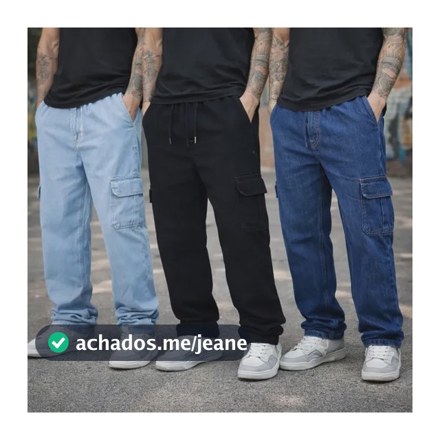Kit 3 Calça Cargo Masculina 6 Bolso Skate Premium Streetwear