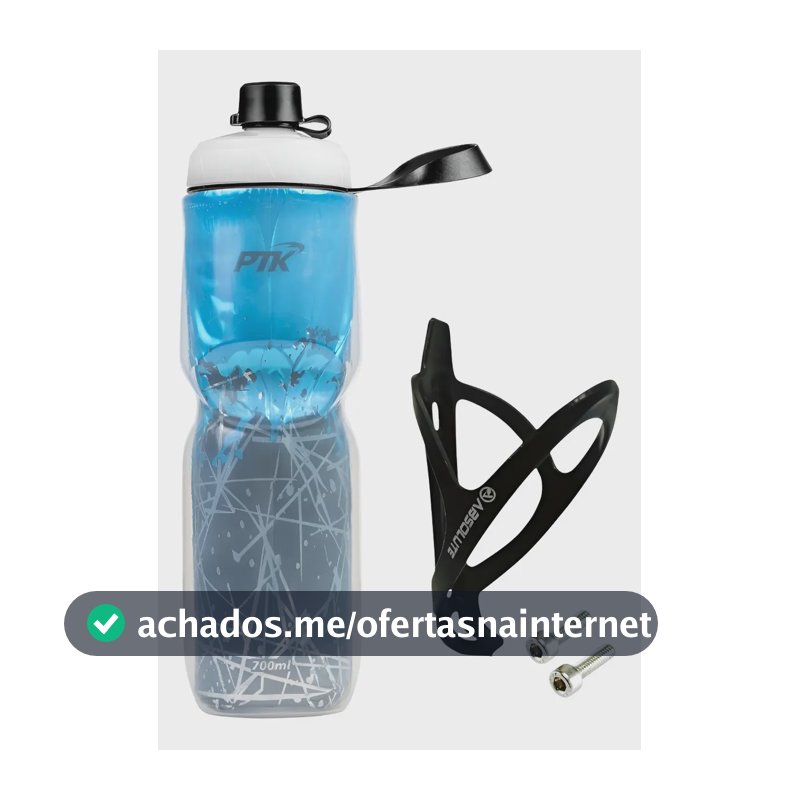 Garrafa Caramanhola Térmica P/ Bicicleta 700ml C/ Suporte Ab Cor Cold Azul