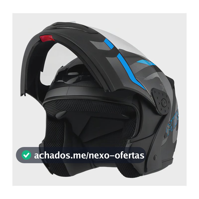 Capacete Robocop Escamoteável Fechado Mixs Gladiator Delta S Cor Cinza Azul Fosco Tamanho do capacete 60