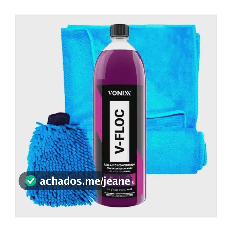 Shampoo Automotivo Neutro Vonixx V-Floc 1.5L com Luva Microfibra