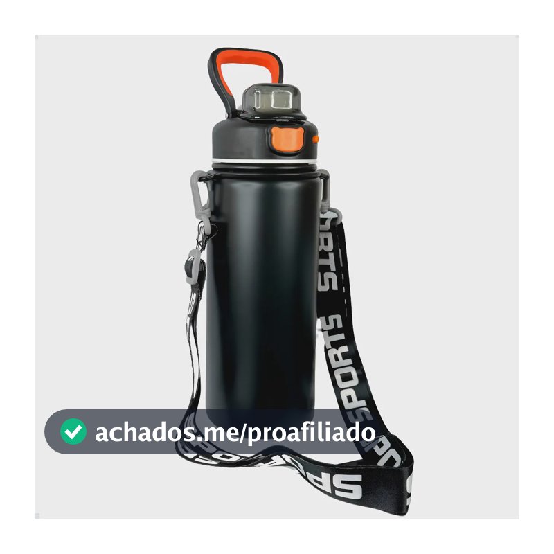Garrafa Isotérmica Inox A Vácuo Parede Dupla Antivasamento Preto