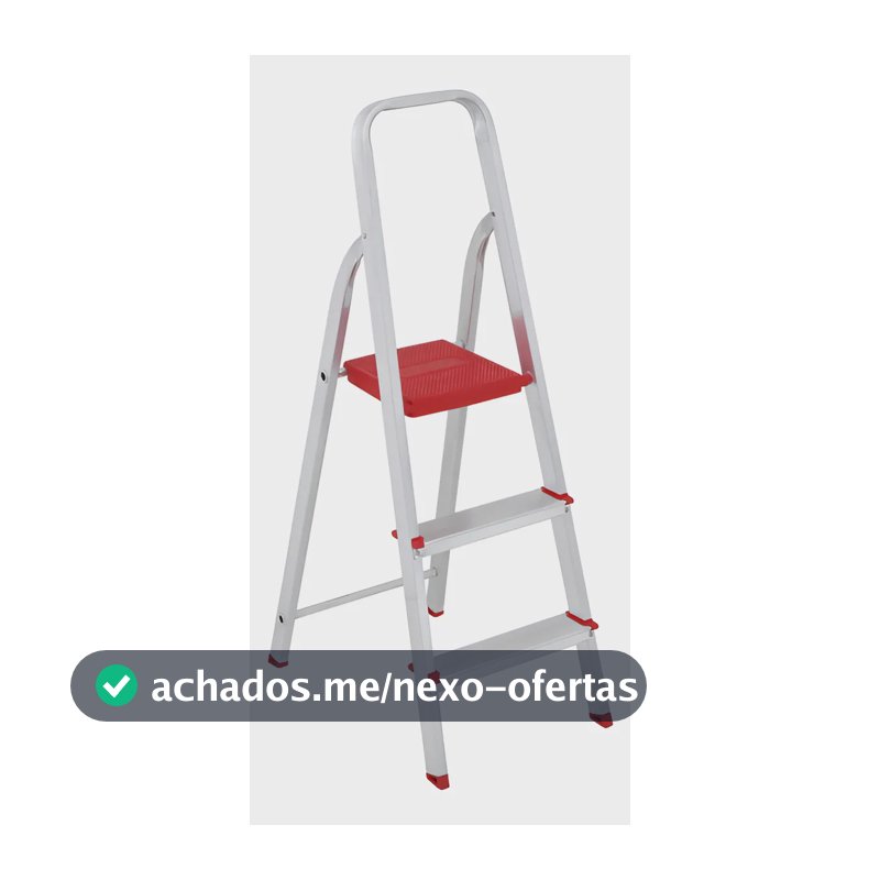 Escada De Alumínio Dobrável Compacta com 3 Degraus - Botafogo - Leve e Resistente