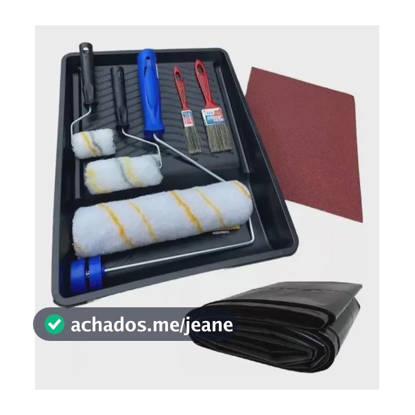 Kit Pintura de Parede Multimarcas 13 Peças Rolo Lã e Pincel