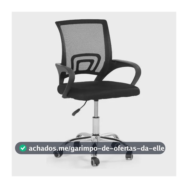 Cadeira Secretária Office Base Giratória Preta