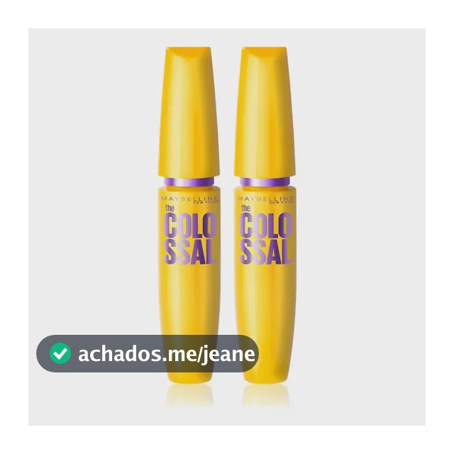 Maybelline NY The Colossal Volum' Express, Kit Máscaras de Cílios, Volume Colossal, Remoção Instantânea com Água, Fórmula com Colágeno, Cor Preto, 2 Unidades