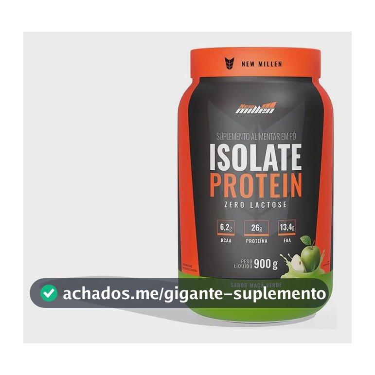 Isolate Protein 900gr - Zero Lactose - New Millen Maçã Verde