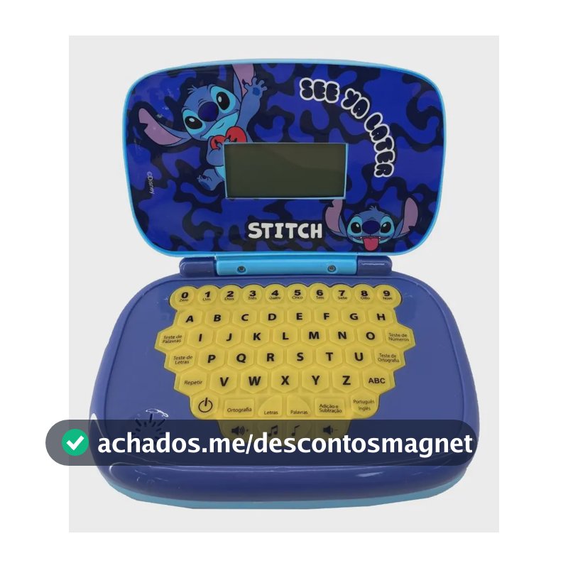 Laptop Infantil Educativo Candide Disney Stitch Bilíngue