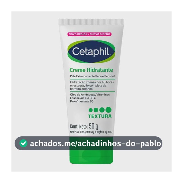 Cetaphil Creme Hidratante Corporal para Pele Seca e Sensível 50g - Hidratação 48h