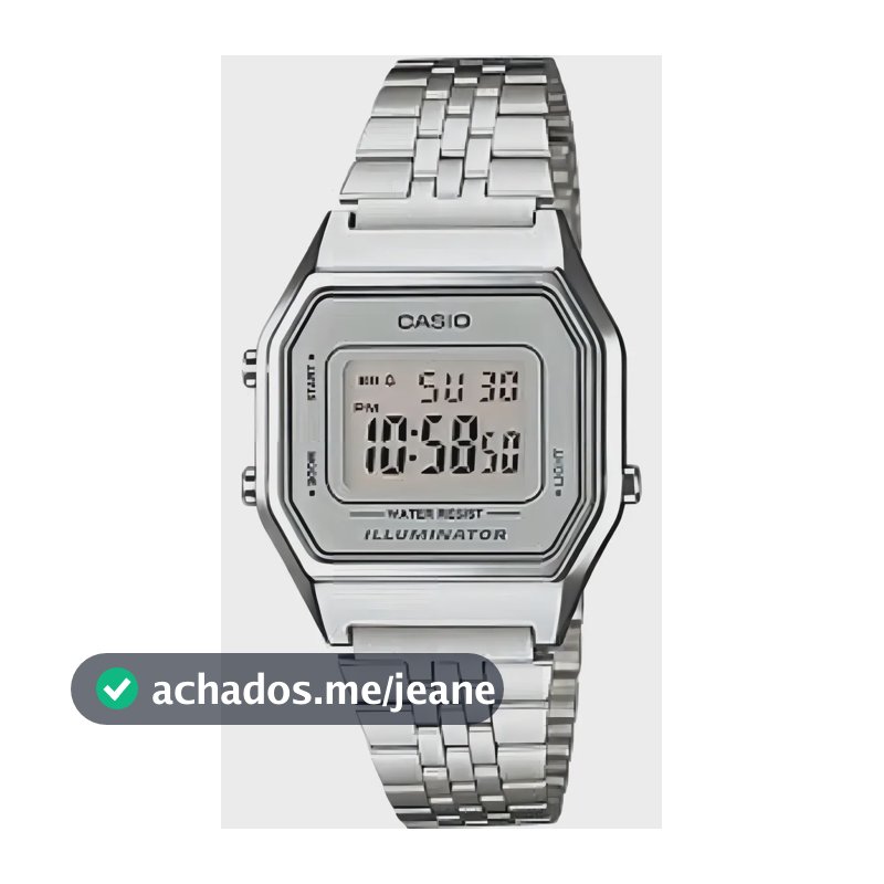 Relógio Casio Feminino Vintage Digital La680wa-7df Aço Prata Digital