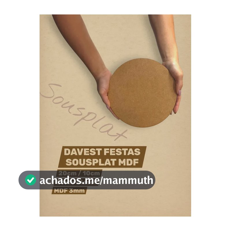Kit 100 Sousplat Mdf 3mm 10cm Base Porta Copos Bolacha Kit 10 - 10cm Sousplat