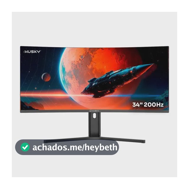 Monitor Gamer Curvo Husky Boreal 34  - Wqhd, 200hz, 1ms Preto 127/220v