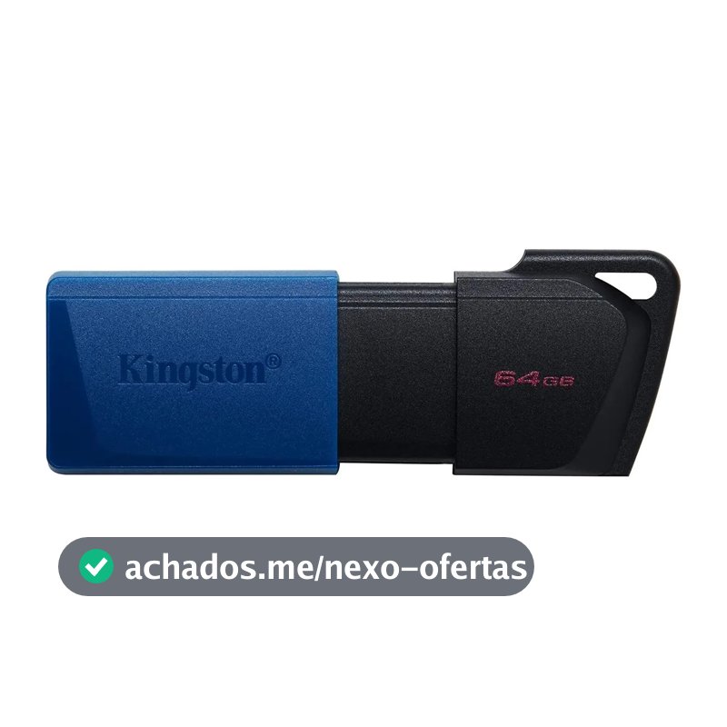 Unidade flash USB Kingston 64 Gb 3.2 Exodia M preta azul cor preta