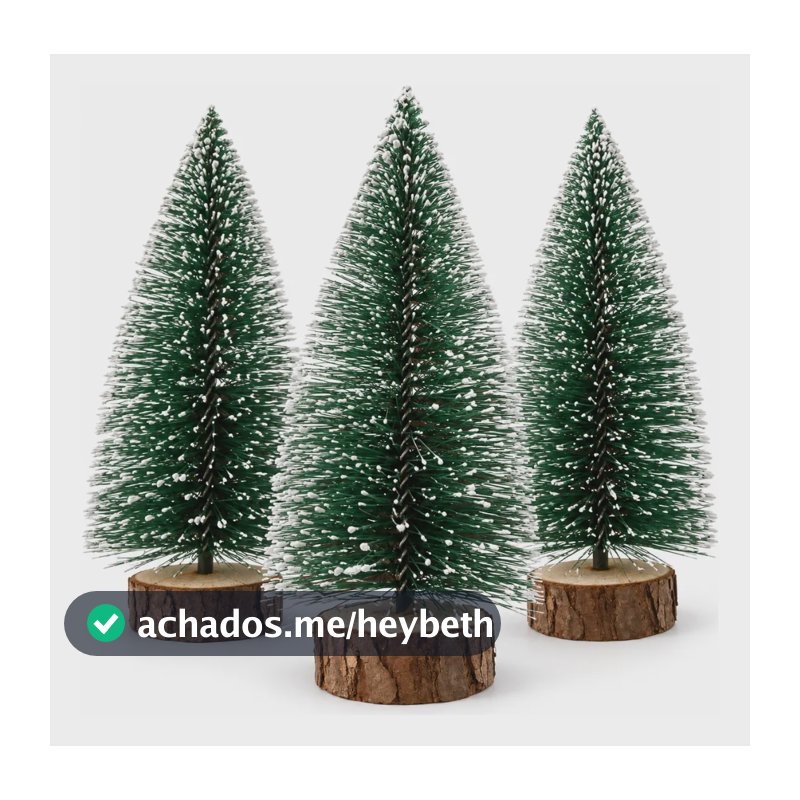 Kit 3 Mini Arvore Natal Nevada Pinheiro 20cm Enfeite Premium Verde