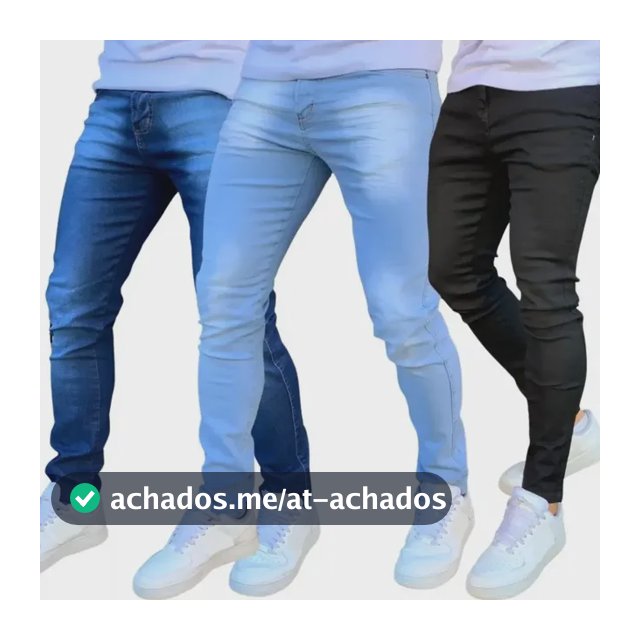 Kit 3 Calça Jeans Masculina Skinny Costura Reforçada