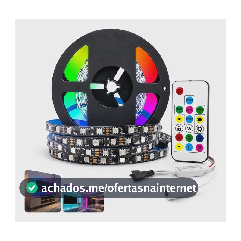 Fita Led Digital Rgb Endereçável 2811 Ip20 300 Led 5 Metros Rgb 12v