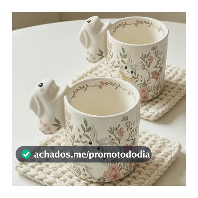 Caneca De Orelha De Coelho Fofa  Xícara De Café De