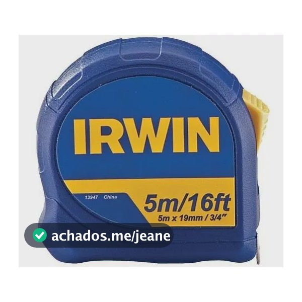 Trena Manual Standard 5m Irwim Modelo Iw13947 Ferramenta Ess