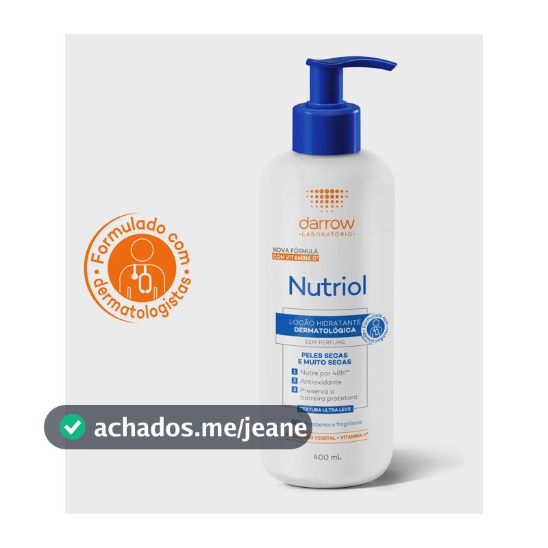 Loção Dermatológica Hidratante Facial e Corporal Darrow Nutriol, 400ml