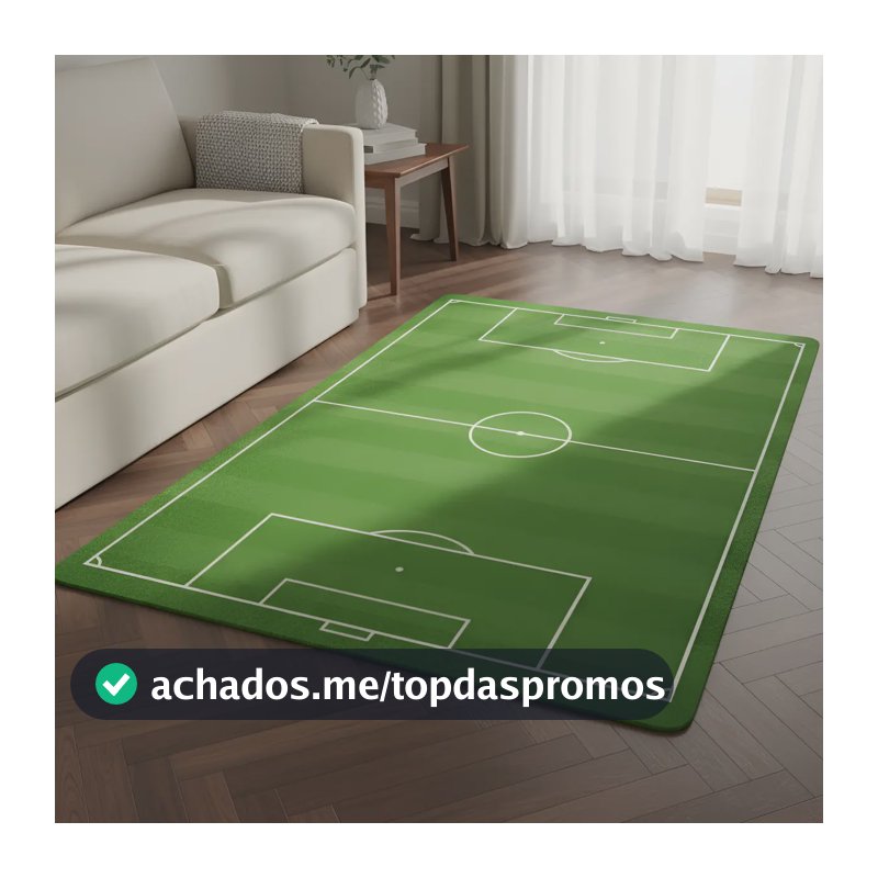 Tapete Infantil Campo Futebol Quarto Bebê Bola Jogador Jogo 1.18 M 70 Cm