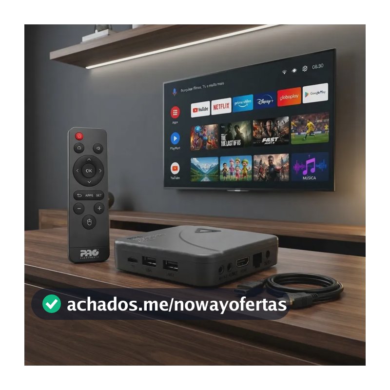 Tv Box Proeletronic SmartPro 4k, com Android 10 E 16gb Smart Box PROSB-3000/16GB