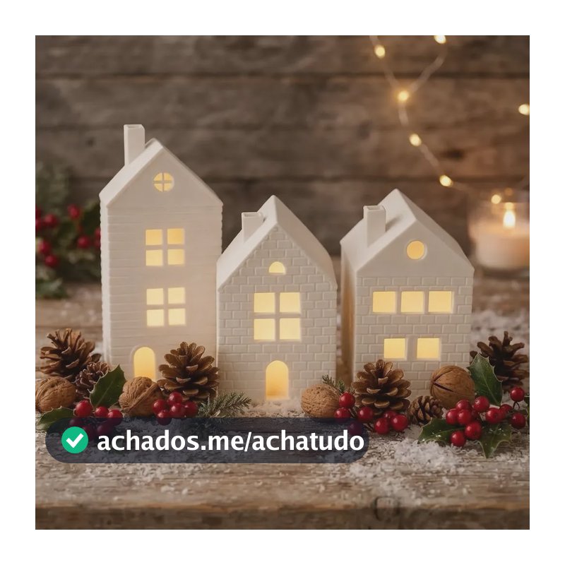 Vila Natalina Com Led Miniatura Decorativa Natal  Presépio
