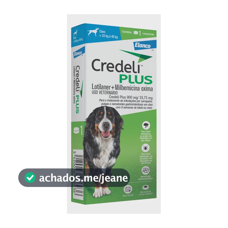 Antipulgas Elanco Credeli Plus Para Cães De 22 A 45 Kg 1 comp