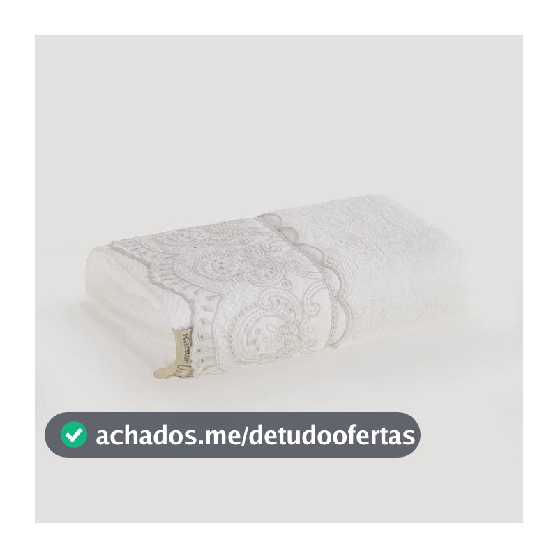 Toalha De Lavabo/visita 100% Algodão Alice Branco Branco/prata