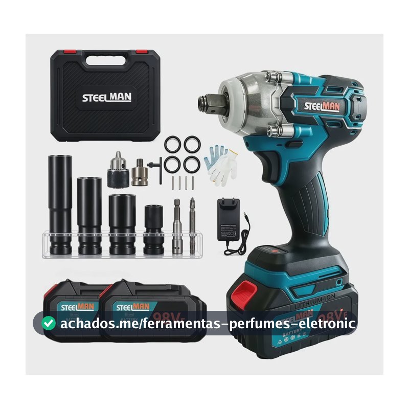 Chave De Impacto Elétrica 68vf/98vf Brushless Kit 98vf Kit Com 2 Baterias De Lítio