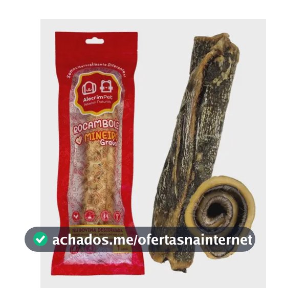 Rocambole Graúdo Mordedor Couro Bovino Natural Para Cães - AlecrimPet