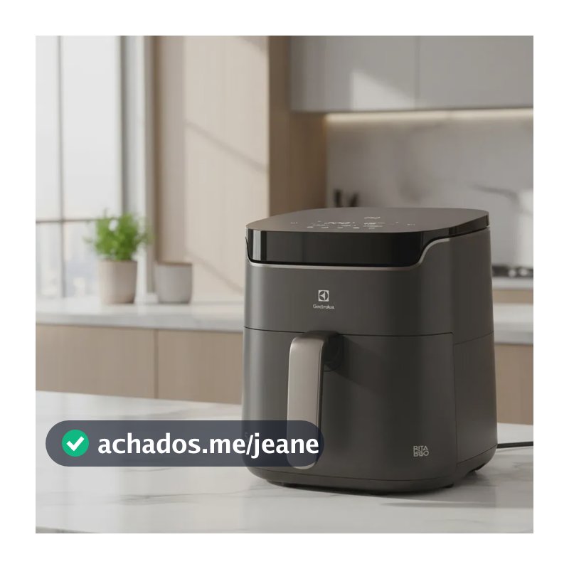 Air fryer Fritadeira Elétrica sem oleo Rita Lobo 5,6L 9 receitas funções pré-definidas Painel Digital timer 60min desligamento automático cesto removivel antiaderente 1400W Electrolux EAF45 Cinza