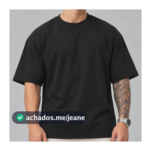 Camiseta Oversized Masculina Lisa Streetwear Algodão Casual