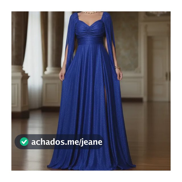 Vestido Longo De Gala Com Manga Plissada
