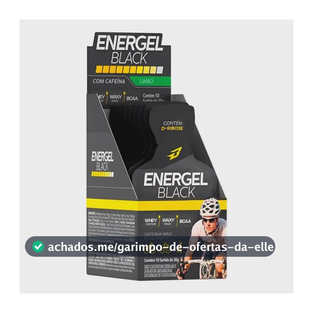 Carbo Gel Energel Black Com Cafeína Cx 10 Sachês Bodyaction