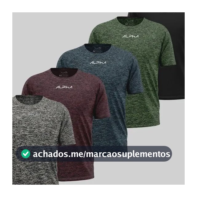 Kit 5 Camisetas New Fluid Mescla Dry Alpha Masculina