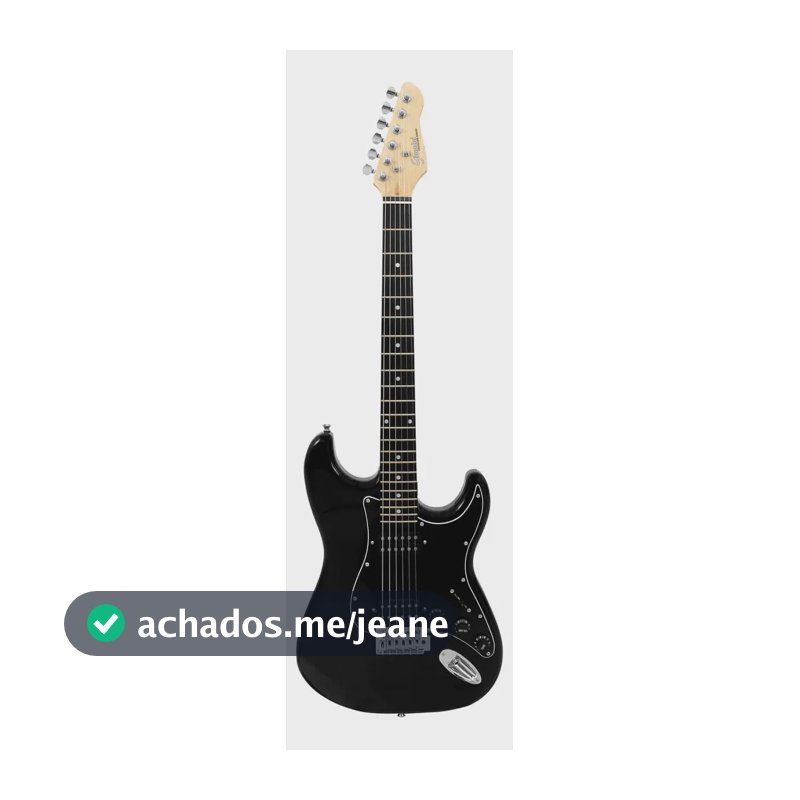 Guitarra Elétrica Giannini G-102 Black brilhante com escudo Black BK/BK