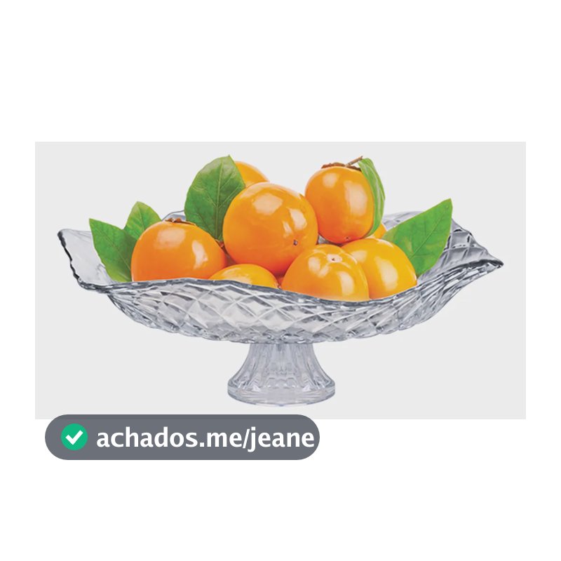 Saladeira Ou Fruteira Com Pé De Vidro Gourmet Transparente