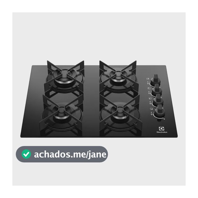 Cooktop 4 Bocas a Gás Electrolux Mesa de Vidro Efficient Grade de Aço Fosco (KE4GR) Bivolt