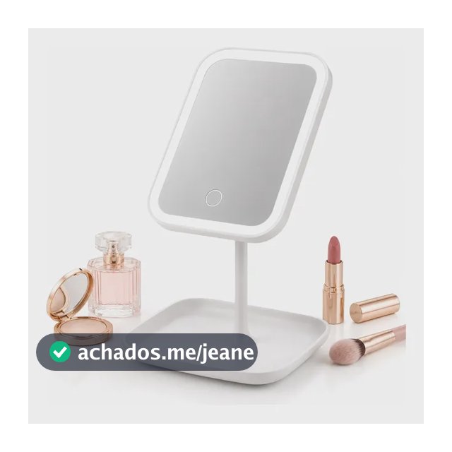 Espelho De Maquiagem Luz Led Mesa Ajustável 90° 3 Modos Luz Branco