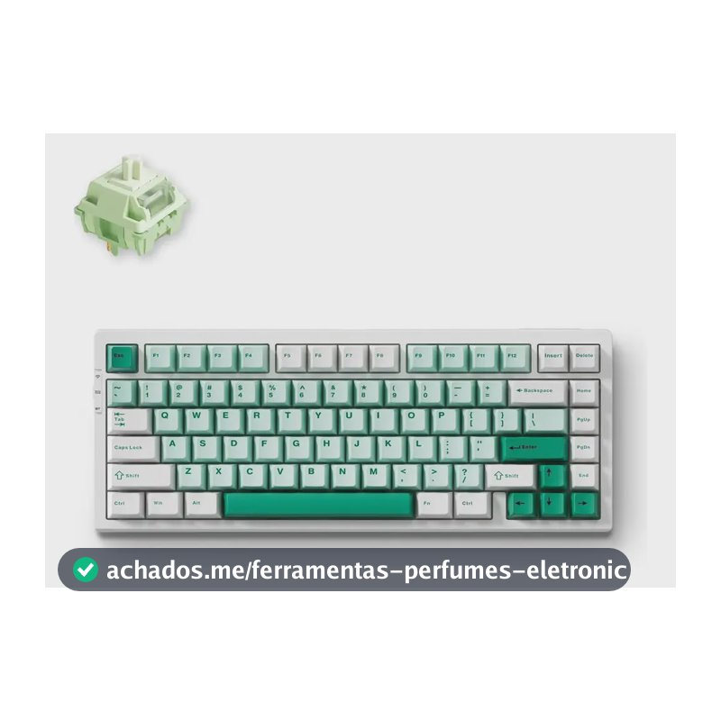Teclado Mecânico Sem Fio Mchose G75 Pro Tripla Conexão Rgb Verde-claro Português Brasil