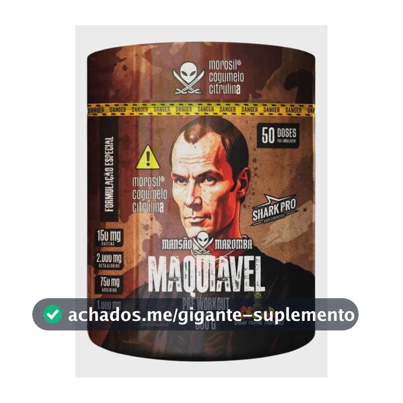 Maquiavel Pré Treino Pote 350g Shark Pro Sabor Frutas Tropicais