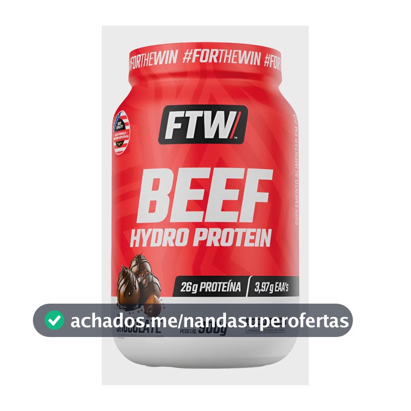 Proteína Beef Hydro Protein Hidrolisada Zero Lactose Sabor Chocolate FTW