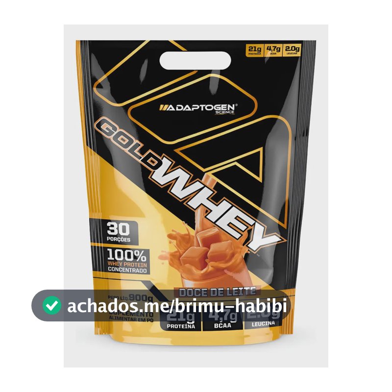 Adaptogen Gold Whey 100% Refil 900g Doce De Leite Doce De Leite