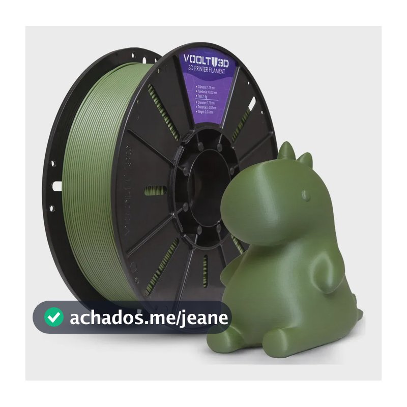 Filamento Pla Premium 1,75mm 1kg Voolt3d Cor Verde Oliva Velvet